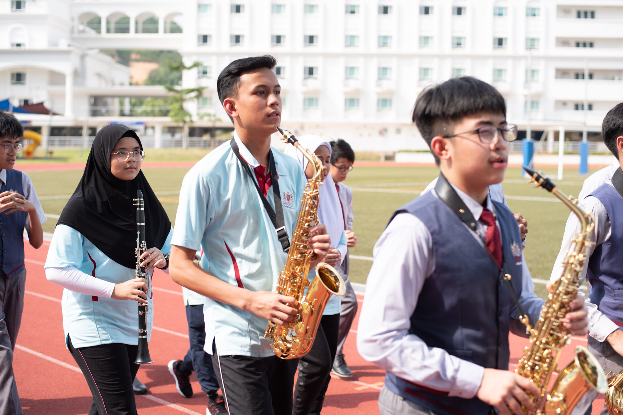 students playing musical instrument